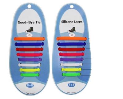 China Customized Silicone Shoe Laces Promotional Gift No Tie Silicone Shoe Laces for sale