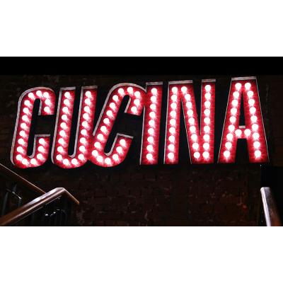 China Custom cheap buildings store shopping mall frontlit illuminated sign letters word bulb lamps for sale