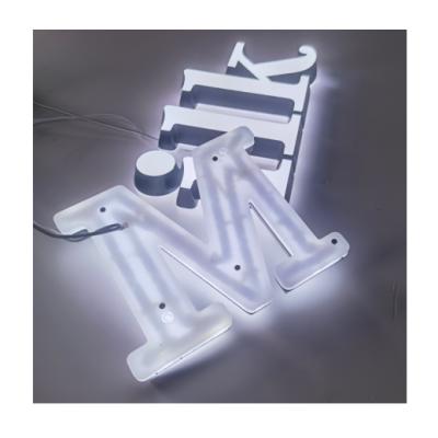 China Buildings Customized Full Light Cheap Led Illuminated Acrylic Letter Sign Logo for sale