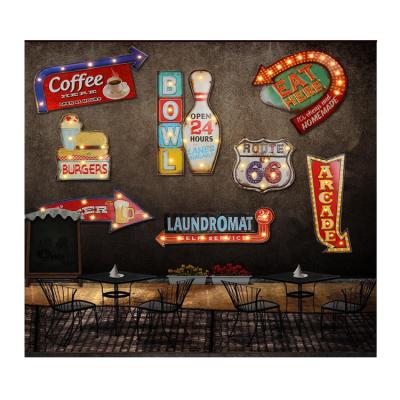 China Buildings decorative painting for bar restaurant cafe neon lamp led sign light board for sale