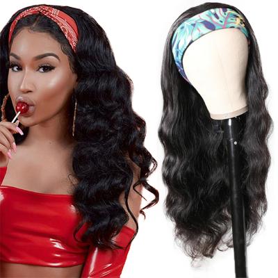 China Wholesale Virgin Brazilian Body Wave Cuticle Aligned Hair Wigs For Black Women Body Wave Headband Wig for sale