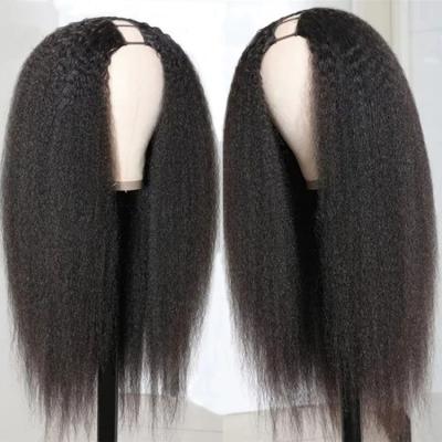 China 100% Curly Blonde Straight/Yaki/Straigt/Body Wave Wigs Dropshipping Remi u Part Hair Upart Hair Wigs for sale