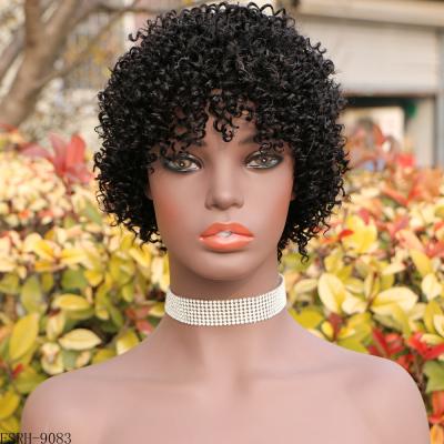 China Free Sample Short Bob Curly Cut Remy Hair Brazilian Remy Hair Short Cut Pixie Wig Curly Hair Wigs for sale