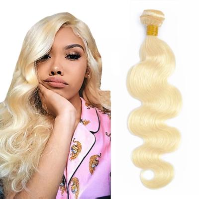 China Silky Straight Raw Blonde 613 Wave Virgin Remy Hair Color Extensions Weaving , Platinum Blonde Hair Extension Braiding for sale