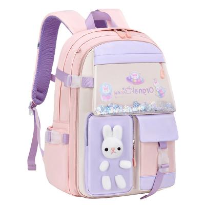 China Waterproof New quicksand schoolbag primary school girl 1-3-6-9 grade burden reduction backpack 6-9-12-15 years old children's bag for sale