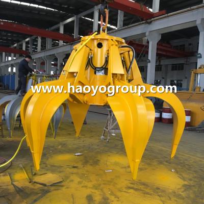 China 1.5m3 Electro hydraulic orange peel grab for steel scrap handling for sale