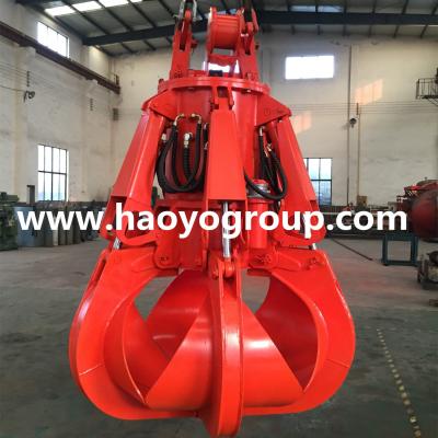 China 1.5m3 steel scrap discharging electric hydraulic orange peel grab cucket for sale