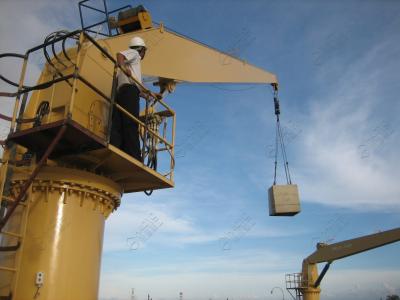 China Shanghai Stiff Boom Marine Small Boat Ship Crane with Winch Marine Ship Deck Crane for sale