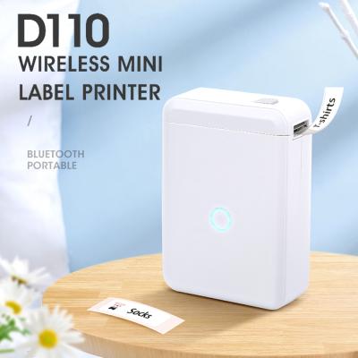 China Manufacturer 2022 black and white Mini Printer Wireless Thermal Label Mini Portable Label Printer for Home Office using hot sales D110 for sale