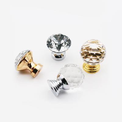 China Modern Cabinet Hardware Furniture Hardware Knobs Fashion High Quality Crystal Knob Puller for sale