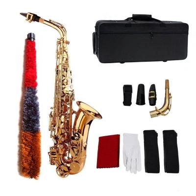 China Good quality high grade factory price saxophone electrophoretic gold instrument alto E-flat saxophone for sale