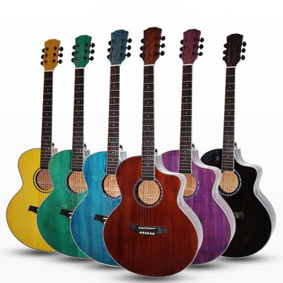 China Wholesale good quality brand logo design 41inch professional durable high end fir veneer wholesale OEM acoustic guitars for sale