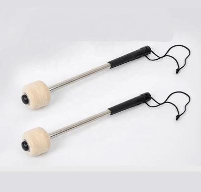 China Wholesale Good Quality Musical Instrument Accessories Stainless Steel Bass Drum Hammer Wool Felt Snare Drumstick for sale