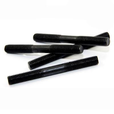 China A193 B7 Steel Oxide Steel Black Double Ended Thread Bolt 1/4 Stud Bolts Threaded Rod for sale