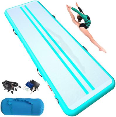 China PVC GUETIO Inflatable Gymnastic Mat popular inflatable air tumble track for sale inflatable yoga mat for sale