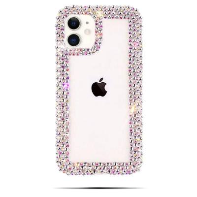 China Shockproof For F11pro Realme6 pro 5i 3D Bling Diamond Clear Acrylic Back With TPU Oppo A12e A31 A9 A92 Reno3 Cell Phone Bumper Case for sale