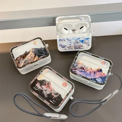 China Snow Mountain Moon Fashion Silicone Breathable Case For Apple Pods 1 2 Pro Wireless Earphone Accessories Cover For Pod 3 for sale