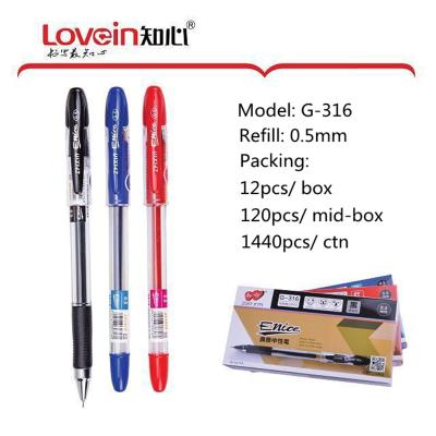 China Natural Chinese Marked Lovein G316 Gel Pen 0.5mm Gel Pen For Student Smooth Writing Pen for sale