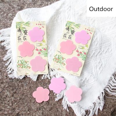 China Change Color Self Adhesive Flower Shape Sticky PET UV Color Changing Mail Note for sale