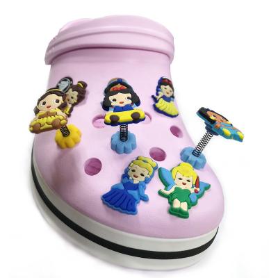 China Drag Charm Customized Soft PVC Princess Designs Shoe Buckle For Kids for sale