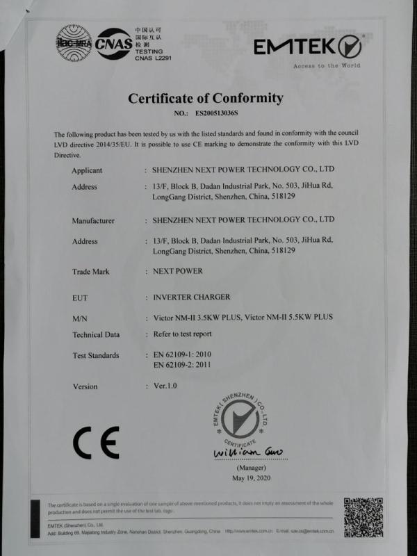 CE - Shenzhen Next Power Technology Co., Ltd.