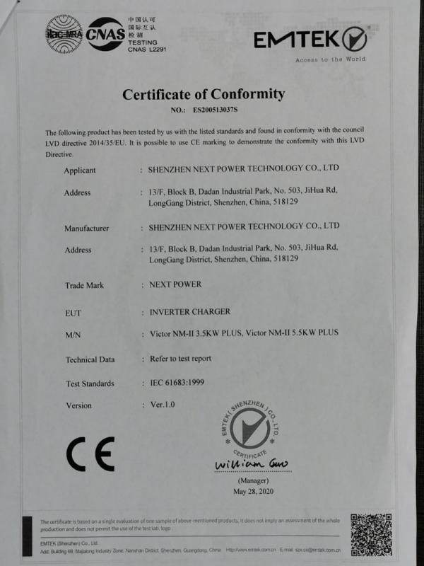 CE - Shenzhen Next Power Technology Co., Ltd.