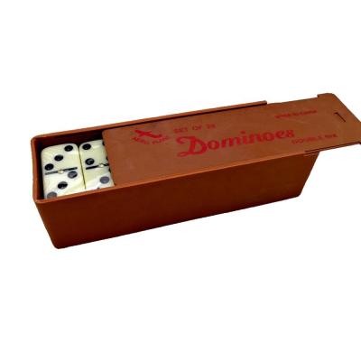 China Non-Toxic Low Cost High Quality Real Ivory Domino Set 39*20*5.5mm With Plastic Box for sale