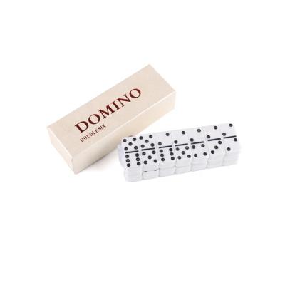 China Cheap wholesale custom double six melamine UREA dominoes in paper box for sale 22.5*15*6.8cm for sale