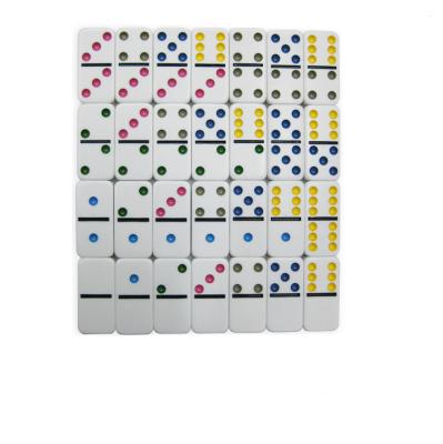 China Non-Toxic Custom Logo Bulk Professional Ivory Acrylic Double Six Nine Domino Sets For Adults for sale