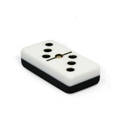 China Non-Toxic Most Popular Separate Colors Brain Game Plastic Box Two-Tone Dominoes For Party for sale