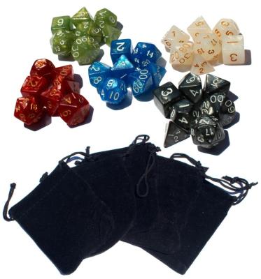 China Game Playing Dice 35 Polyhedral Dice | 5 sets of dice for dungeons and dragons and other RPGs for sale