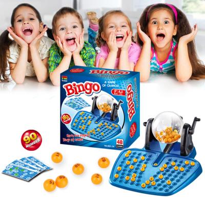 China Plastic Bingo Game Bingo Game Set Set With 90 Bingo Balls 48 Bingo Cards for sale