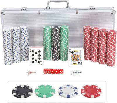 China Aluminum Poker Chip Carrying Case, 11.5 Gram 500 Poker Chips Play Set for sale