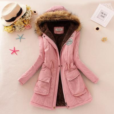 China 2020 Lady Fur Collar Cotton Parkas Hoodies Anti-wrinkle Long Warm Jackets Plus Size Winter Coat Women for sale