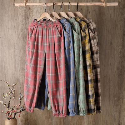 China Popular Anti-pilling Women Plaid Drawstring Pants New Products for sale