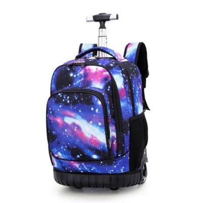 China Kids Cartoon Rolling Wheeled Backpack Waterproof Student Kids Trolley School Bag for Boys and Girls for sale