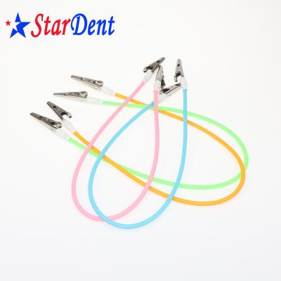 China Colorful Metal Bib Dental Bib Holder With Elastic Ring Dental Clips for sale