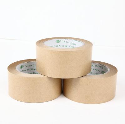 China Brown Waterproof Adhesive Hot Melt Glue Self Adhesive Kraft Wrapping Tape for sale