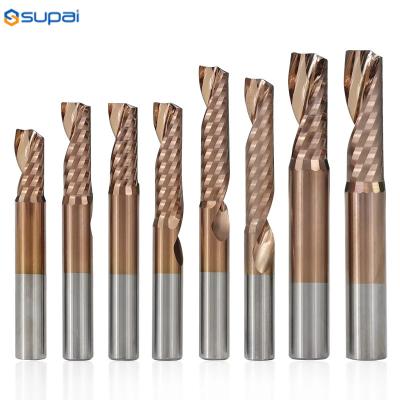 China Spiraal Router Bit 1/8mm Schank Single Flute Spiral Carbide End Mill TiN Coated CNC Engraving Bit Milling Cutter Te koop