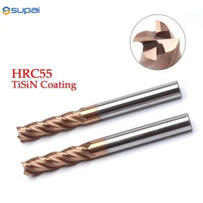 China New Design 4 Flute Flat Square Milling Cutter Carbide End Mill Fresa for Stainless Steel High hardness metal for sale