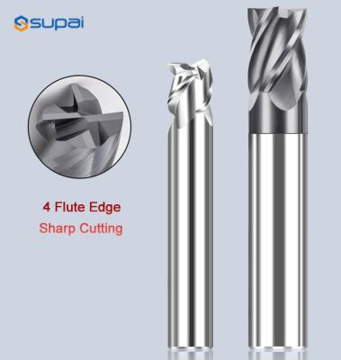 중국 직선 턱 4 플루트 정사 끝 밀링 오른쪽 손 절단 방향 판매용
