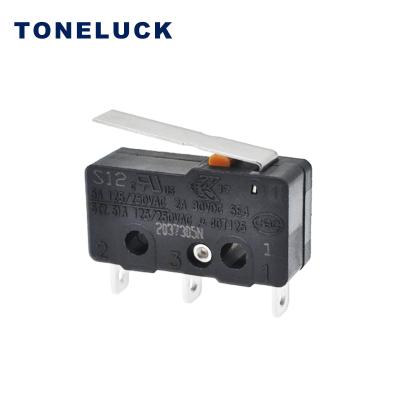 China 3 terminal microswitch SPDT S12AAF102-S01 lever 5E5 40T125 5A 30VDC 125 250VAC for sale