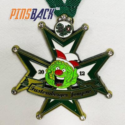 China High Quality Soft Enamel Medal Europe Medallion Custom Logo Die Casting Shape Medal Honor Hanger School Cartoon for sale