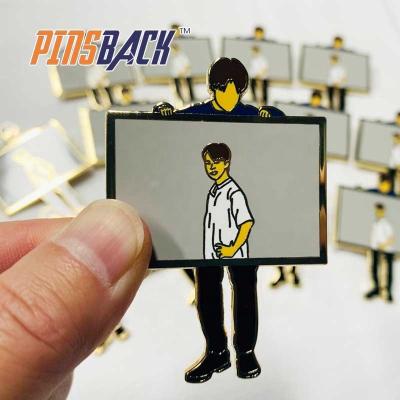 China China hot selling enamel pin set custom logo gold plating cutout metal fashion design silkscreen printing lapel pin badge factory for sale