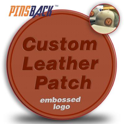 China Custom Rubber Patches Viable Leather Patch For Apparel Embossed Leather Patch Label Embossed Logo Sewing On PU Leather Patch for sale