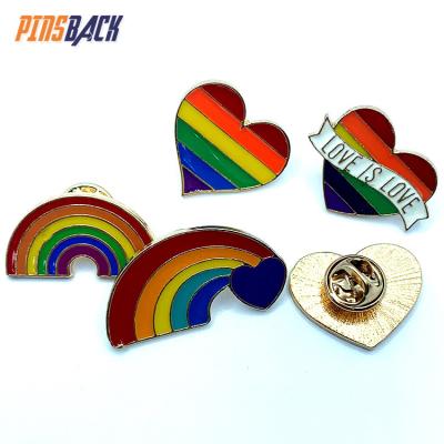 China Rainbow Love Lapel Pin Customized Decoration PinsBack LGBT Soft Enamel Pin for sale