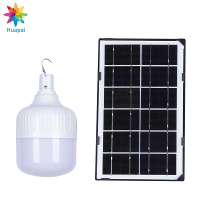 China HUAPAI Outdoor High Quality Solar Light Bulb Build 50 100W LED Solar Light Bulb for sale