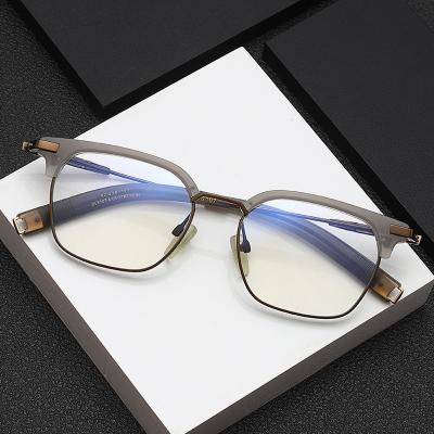 China For Reading Glasses Wholesale High Quality Computer Optical Titanium Glass Eyewear Color Men Square Eyeglasses Frames for sale