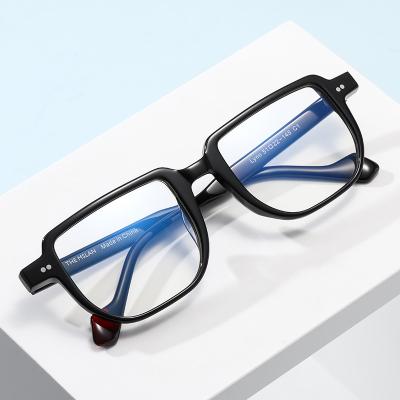 China Anti Ray Blocking Optical Glasses Blue 2022 New Fashion Man Acetate Frame Handmade Square Glass Eyewear Computer Glasses Optical Frames For Women Men for sale