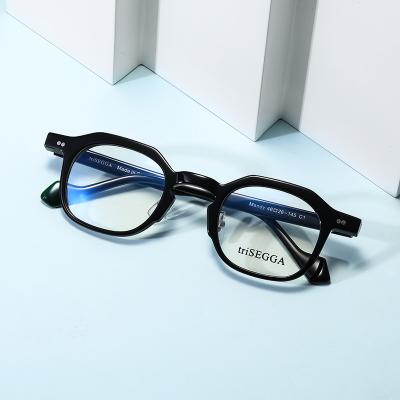 China Optical Glasses Frames Anti Ray Blocking Optical Glasses Fashion Acetate Eyewear Spectacle Glasses Frame Blue High Quality Handmade Computer For Women Men for sale